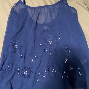 Aerie navy blue tank with detail